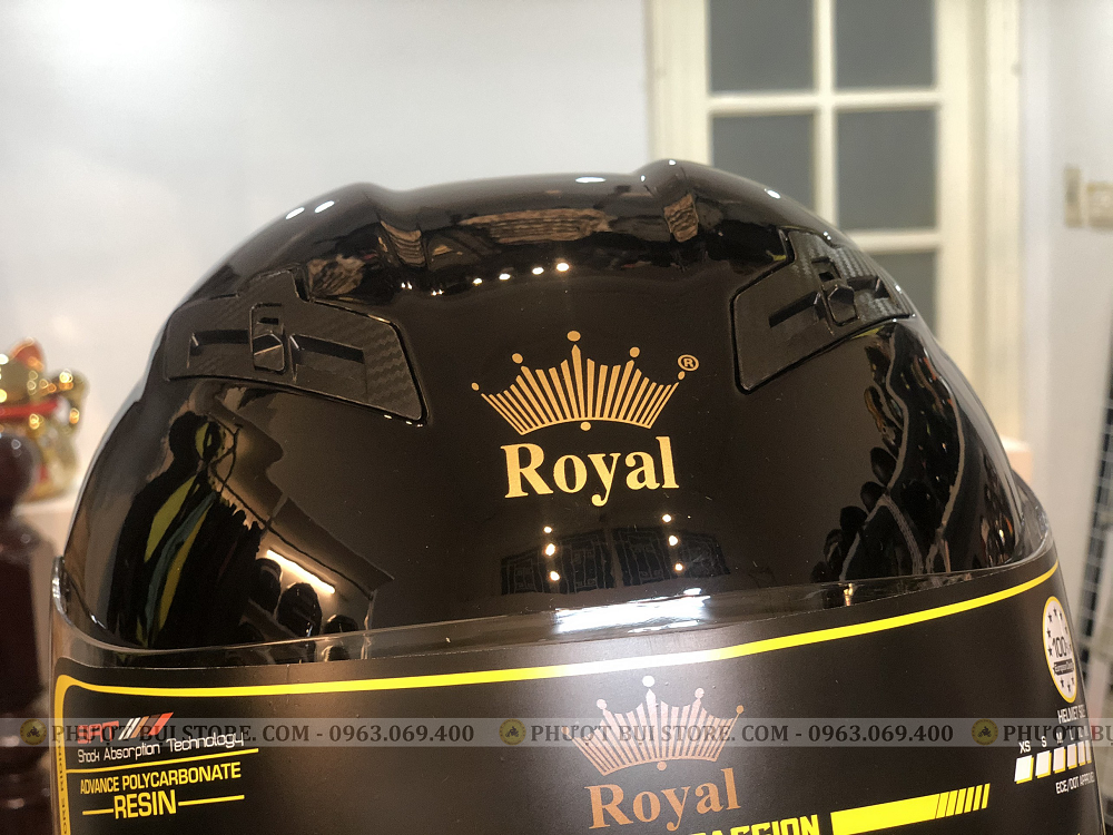 mũ bảo hiểm royal roc m137 đen bóng (5)